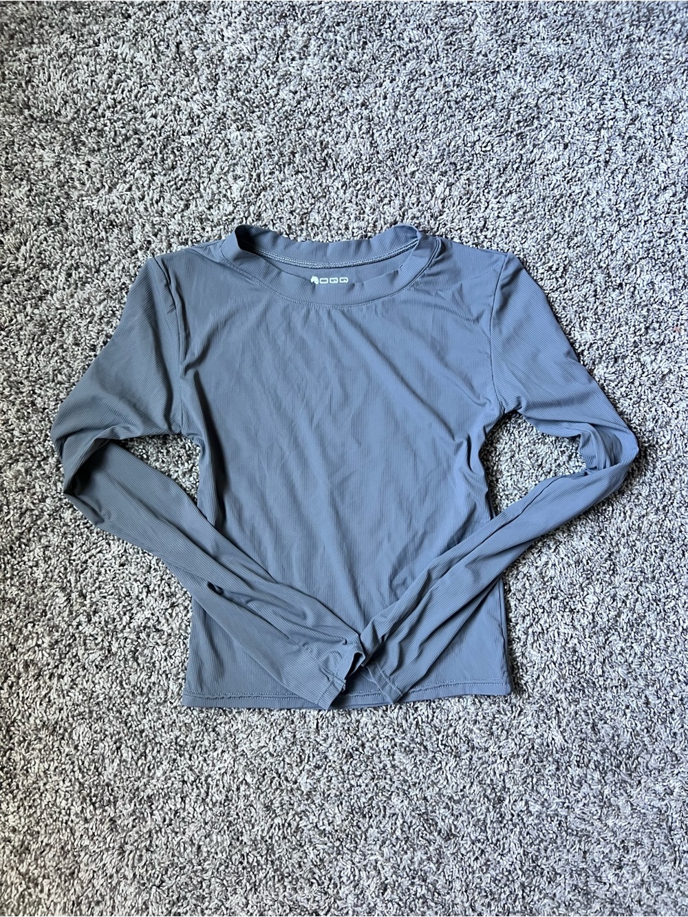 Long Sleeve Crew Neck Top in Slate Blue